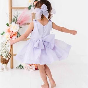 NWT! BUMS & ROSES Girls 7/8 Lilac Satin Tulle Dress with Bow